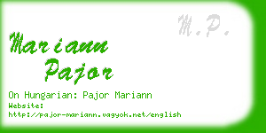 mariann pajor business card